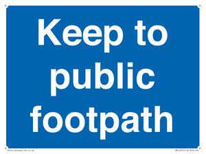 MV12037: Keep to public footpath