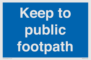 MV12037: Keep to public footpath