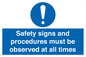 MV12114: Safety signs and procedures must be observed at all times