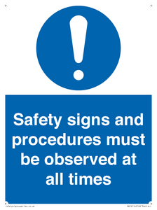 MV12114: Safety signs and procedures must be observed at all times