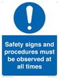 MV12114: Safety signs and procedures must be observed at all times