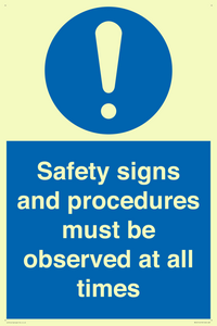 MV12114: Safety signs and procedures must be observed at all times