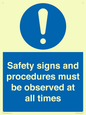 MV12114: Safety signs and procedures must be observed at all times
