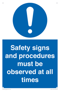 MV12114: Safety signs and procedures must be observed at all times