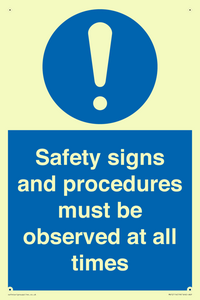MV12114: Safety signs and procedures must be observed at all times