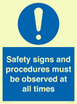MV12114: Safety signs and procedures must be observed at all times