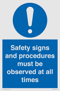 MV12114: Safety signs and procedures must be observed at all times