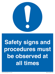 MV12114: Safety signs and procedures must be observed at all times
