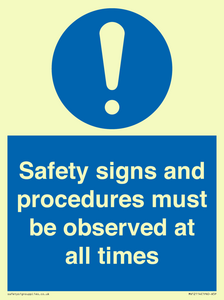 MV12114: Safety signs and procedures must be observed at all times