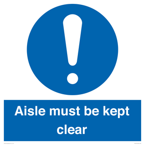 MV12196: Aisle Must Be Kept Clear