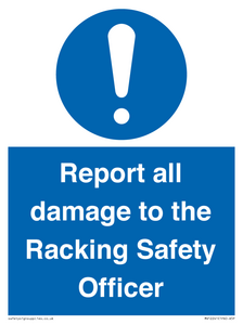 MV12241: Report all damage to the Racking Safety Officer