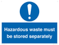 MV12251: Hazardous Waste Must Be Stored Separately Sign