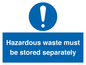 MV12251: Hazardous Waste Must Be Stored Separately Sign