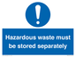 MV12251: Hazardous Waste Must Be Stored Separately Sign