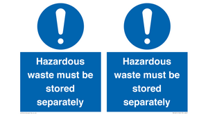 MV12251: Hazardous Waste Must Be Stored Separately Sign