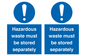 MV12251: Hazardous Waste Must Be Stored Separately Sign
