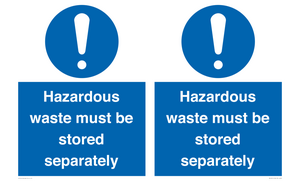 MV12251: Hazardous Waste Must Be Stored Separately Sign