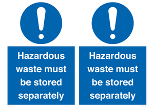 MV12251: Hazardous Waste Must Be Stored Separately Sign