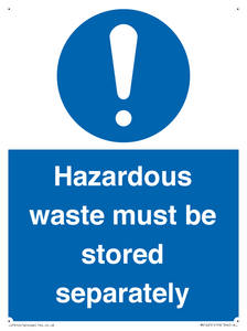 MV12251: Hazardous Waste Must Be Stored Separately Sign