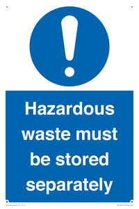 MV12251: Hazardous Waste Must Be Stored Separately Sign