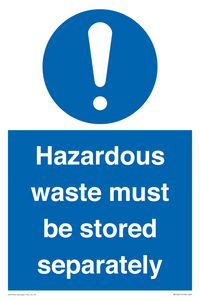 MV12251: Hazardous Waste Must Be Stored Separately Sign