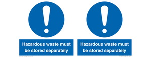 MV12251: Hazardous Waste Must Be Stored Separately Sign