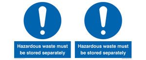 MV12251: Hazardous Waste Must Be Stored Separately Sign