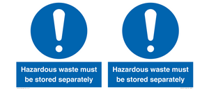 MV12251: Hazardous Waste Must Be Stored Separately Sign