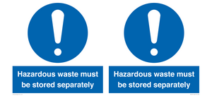 MV12251: Hazardous Waste Must Be Stored Separately Sign