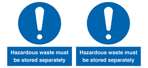 MV12251: Hazardous Waste Must Be Stored Separately Sign