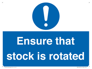 MV12253: Ensure That Stock Is Rotated Sign
