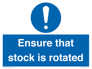 MV12253: Ensure That Stock Is Rotated Sign