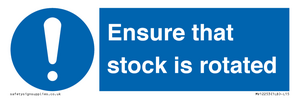 MV12253: Ensure That Stock Is Rotated Sign