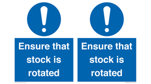 MV12253: Ensure That Stock Is Rotated Sign