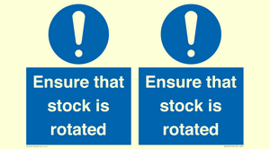 MV12253: Ensure That Stock Is Rotated Sign