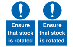 MV12253: Ensure That Stock Is Rotated Sign