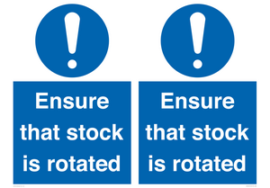 MV12253: Ensure That Stock Is Rotated Sign