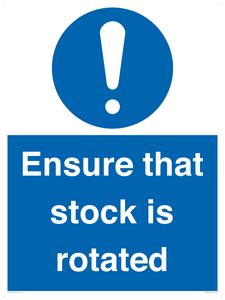 MV12253: Ensure That Stock Is Rotated Sign