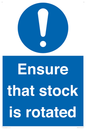 MV12253: Ensure That Stock Is Rotated Sign