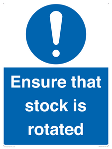 MV12253: Ensure That Stock Is Rotated Sign