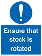 MV12253: Ensure That Stock Is Rotated Sign