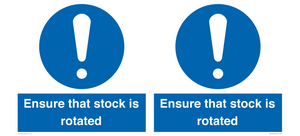 MV12253: Ensure That Stock Is Rotated Sign