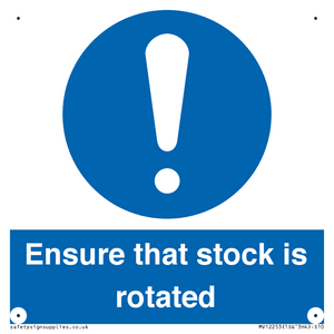 MV12253: Ensure That Stock Is Rotated Sign