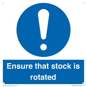 MV12253: Ensure That Stock Is Rotated Sign