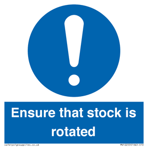 MV12253: Ensure That Stock Is Rotated Sign