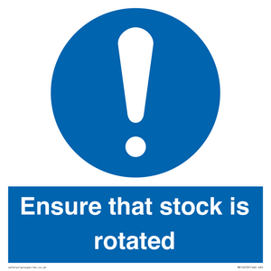 MV12253: Ensure That Stock Is Rotated Sign