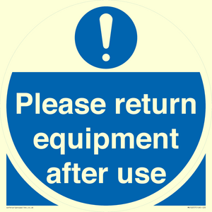 MV12257: Please Return Equipment After Use Sign