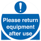 MV12257: Please Return Equipment After Use Sign