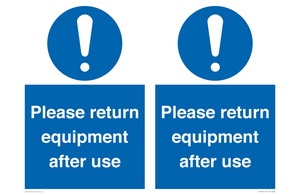 MV12257: Please Return Equipment After Use Sign