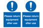 MV12257: Please Return Equipment After Use Sign